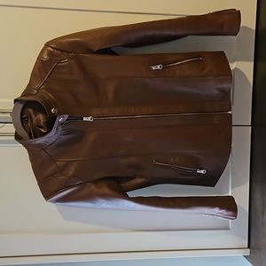 Brown leather jacket